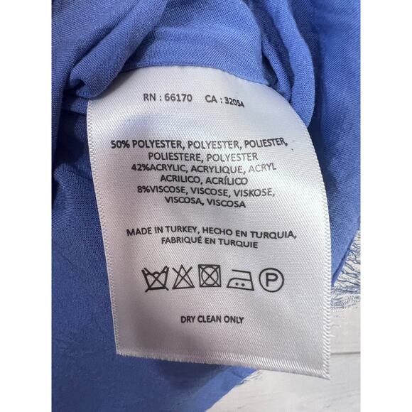 Akemi + Kin Size 4 Shift Dress Woven Denim Print Fray Accents - Picture 3 of 5